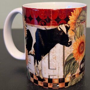 Cows and Sunflowers Ceramic Coffee Mug ~ Fresh MILK & CREAM Daily ~ Farm Kitchen